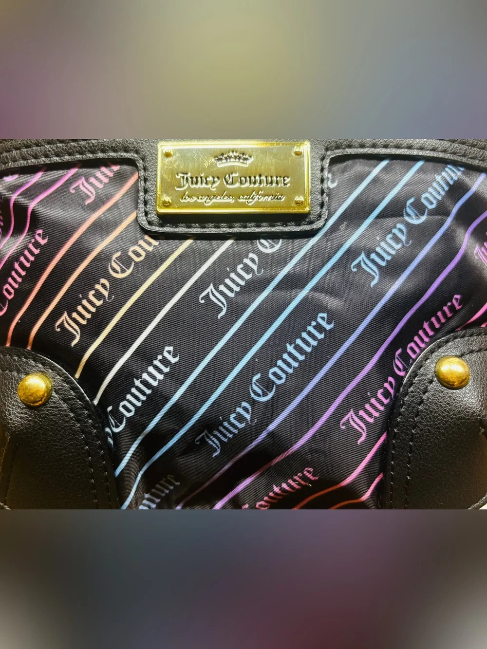 Juicy Couture Black Rainbow Logo Crossbody Bag